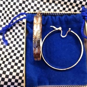 2" wide hoop earrings in 14k yellow gold, white gold & rose gold